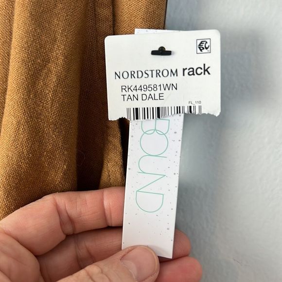 NWT ABOUND Linen Blend Button Front Tan Dale Shorts, 2X - Picture 5 of 8